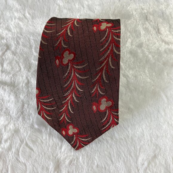 Hand Loom Mens tie Pure silk. India. 1960/70 Casual Floral Retro - Picture 3 of 4